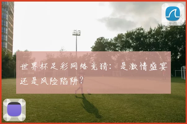 世界杯足彩网络竞猜：是激情盛宴还是风险陷阱？